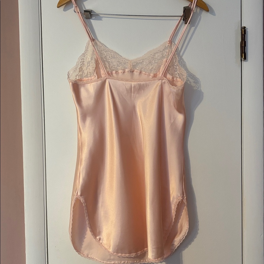 Vintage 80’s Victoria Secret Lace Satin Peach Pink 70s Gold Crown Label Romantic - Picture 5 of 17